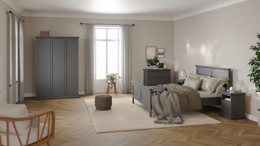 TVILUM Paris garderobeskab - gr�, m. 3 l�ger