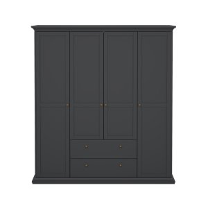 TVILUM Paris garderobeskab - mat gr� tr�, m. 4 l�ger og 2 skuffer 