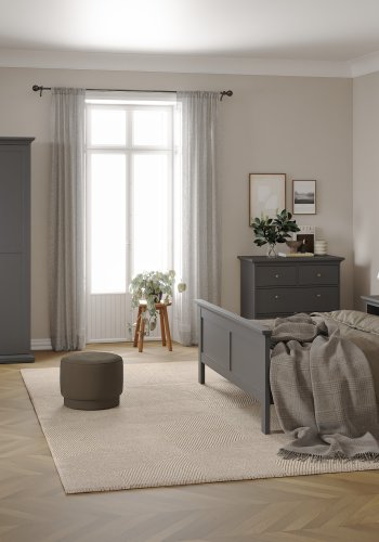 TVILUM Paris garderobeskab - mat gr� tr�, m. 4 l�ger og 2 skuffer 