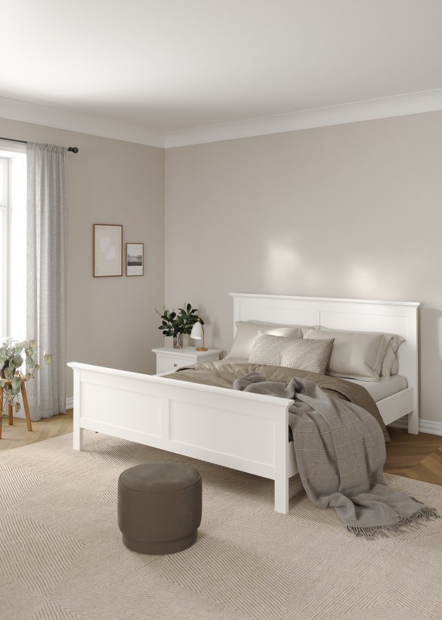 TVILUM Paris S&auml;ngram - Vitt Tr&auml; (180 x 200 cm)