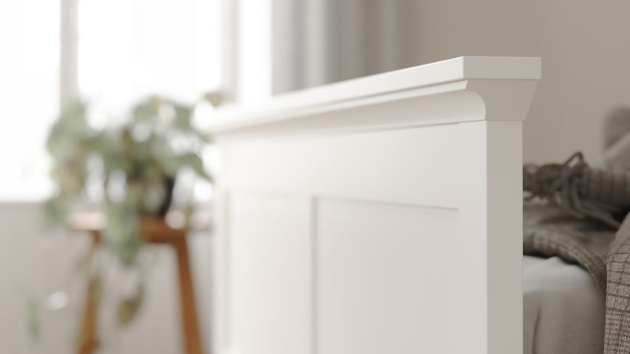 TVILUM Paris S&auml;ngram - Vitt Tr&auml; (180 x 200 cm)