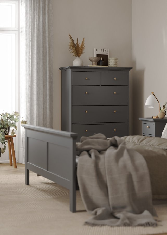 TVILUM Paris S&auml;ngram - Matt Gr� (180 x 200 cm)