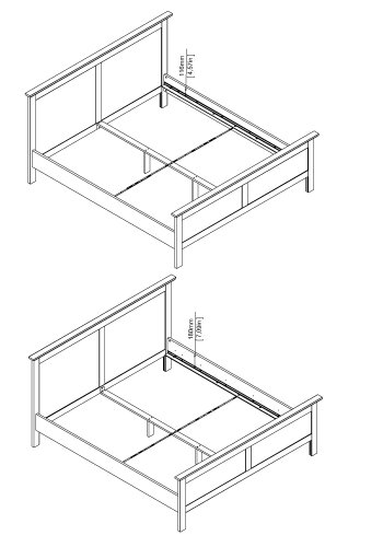 TVILUM Paris S&auml;ngram - Matt Gr� (180 x 200 cm)