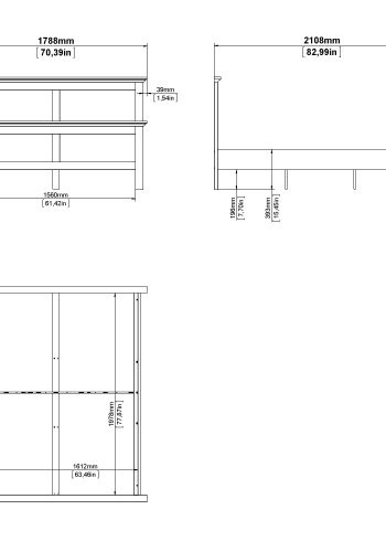 TVILUM Paris S&auml;ngram - Vitt Tr&auml; (160 x 200 cm)