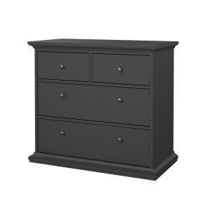 TVILUM Paris kommode - mat gr� tr�, m. 4 skuffer 