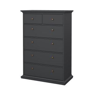 TVILUM Paris kommode - mat gr�, m. 6 skuffer