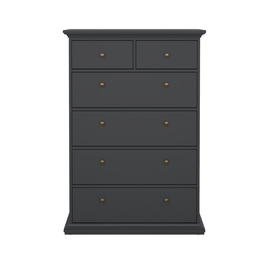 TVILUM Paris kommode - matt gr�, m. 6 skuffer