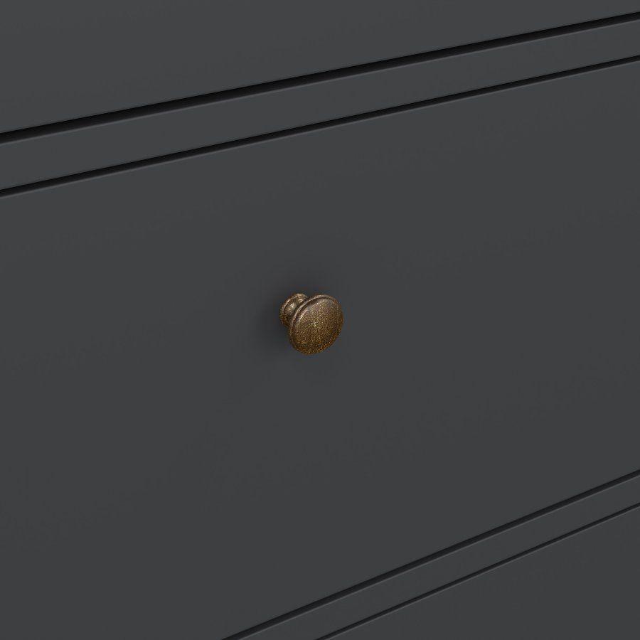 TVILUM Paris kommode - matt gr�, m. 6 skuffer