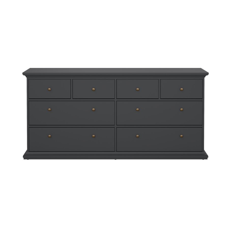 TVILUM Paris kommode - matt gr�tt tre, m. 8 skuffer 