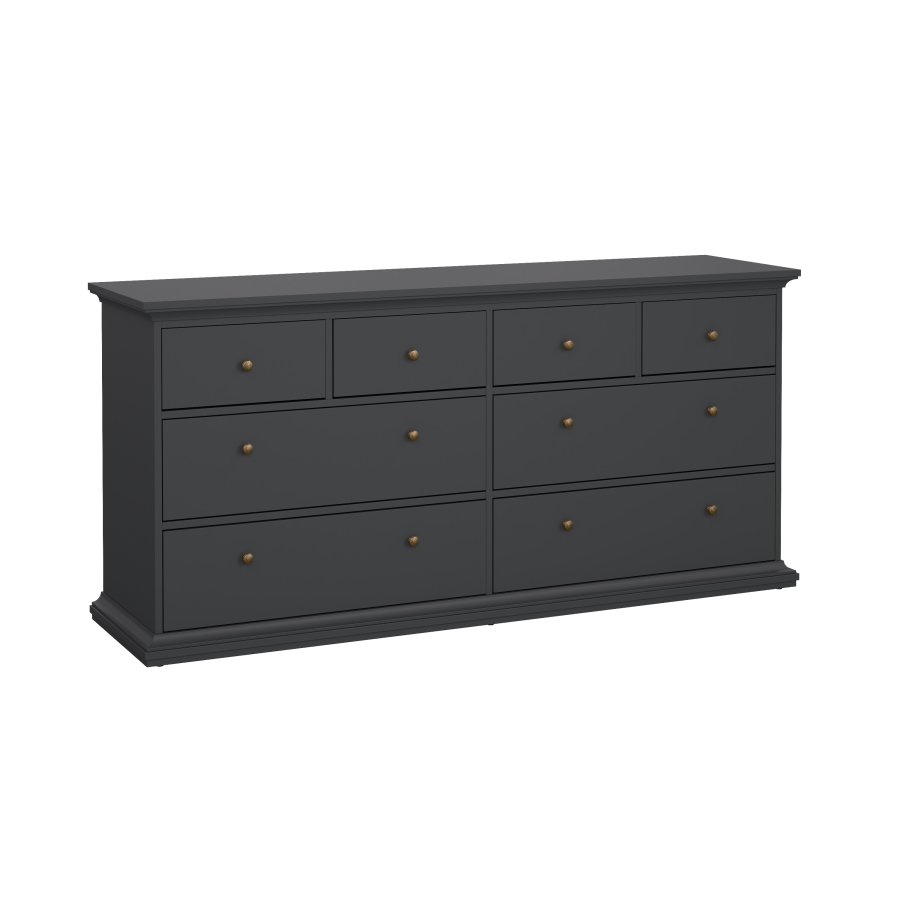 TVILUM Paris kommode - matt gr�tt tre, m. 8 skuffer 