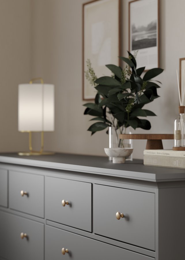 TVILUM Paris kommode - matt gr�tt tre, m. 8 skuffer 