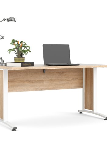 TVILUM Prima skrivebord - naturlig eikefiner og hvit (150x80)