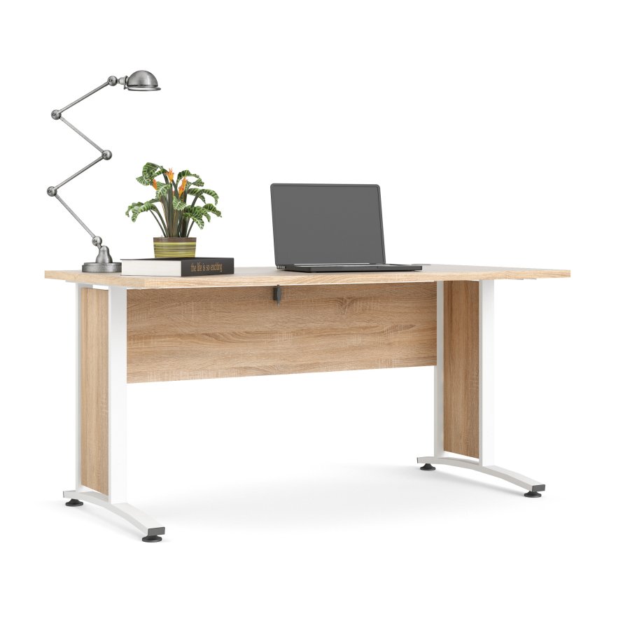 TVILUM Prima skrivebord - naturlig eikefiner og hvit (150x80)