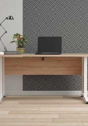 TVILUM Prima skrivebord - naturlig eikefiner og hvit (150x80)