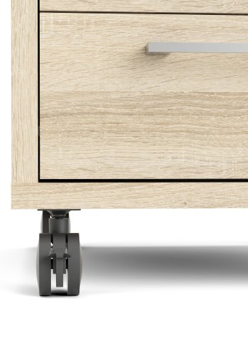 TVILUM Prima skuffesektion - natur egetr�sfin&eacute;r, m. 4 skuffer og hjul