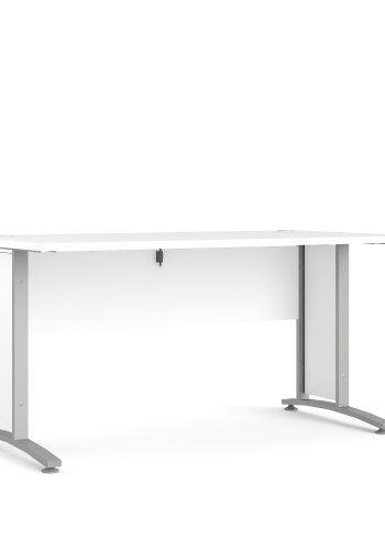 TVILUM Prima Skrivbord - Vitt Tr&auml; och Silvergr�tt St�l (150 x 80 cm)