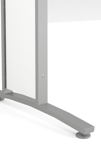 TVILUM Prima Skrivbord - Vitt Tr&auml; och Silvergr�tt St�l (150 x 80 cm)