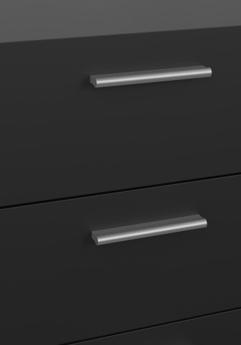 TVILUM Pepe kommode - sort mat i egetr�sstruktur, m. 8 skuffer