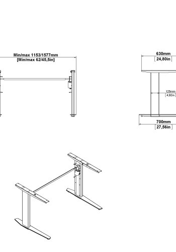 TVILUM Prima H�jdejusterbare ben 240/110 V