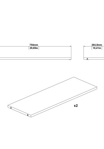 TVILUM Basic 2 brede hylder - Parcel
