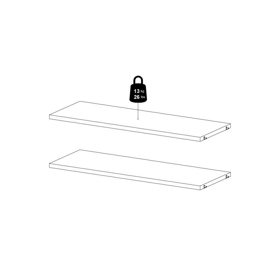 TVILUM Basic 2 brede hylder - Parcel