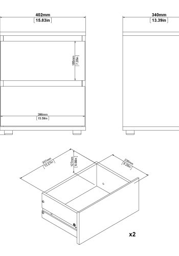 TVILUM Nova Nattbord - Pakke