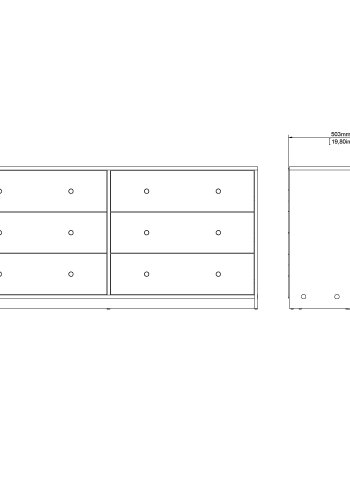 TVILUM May Dobbeltkommode med 6 skuffer