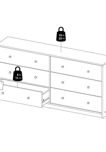 TVILUM May Dobbeltkommode med 6 skuffer