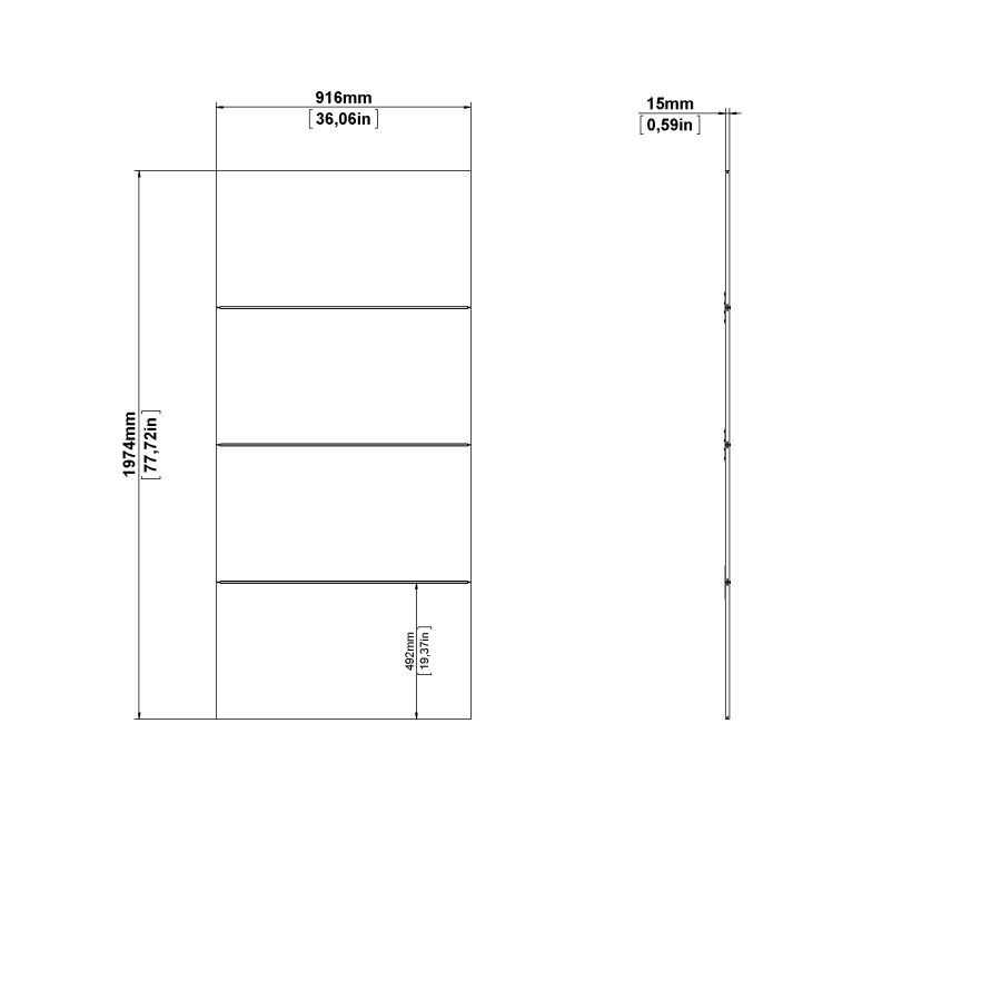 TVILUM Verona 1 d&ouml;rr f&ouml;r 180 cm garderober - Paket