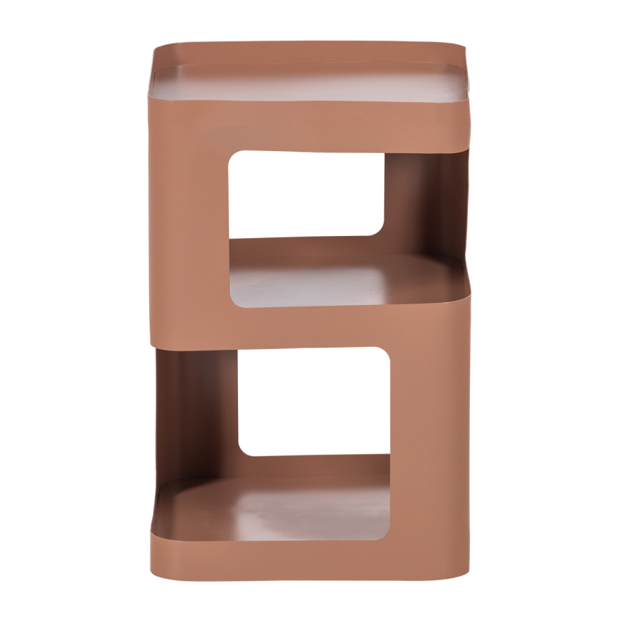 WOOOD Riv sidebord/nattbord metall lakserosa