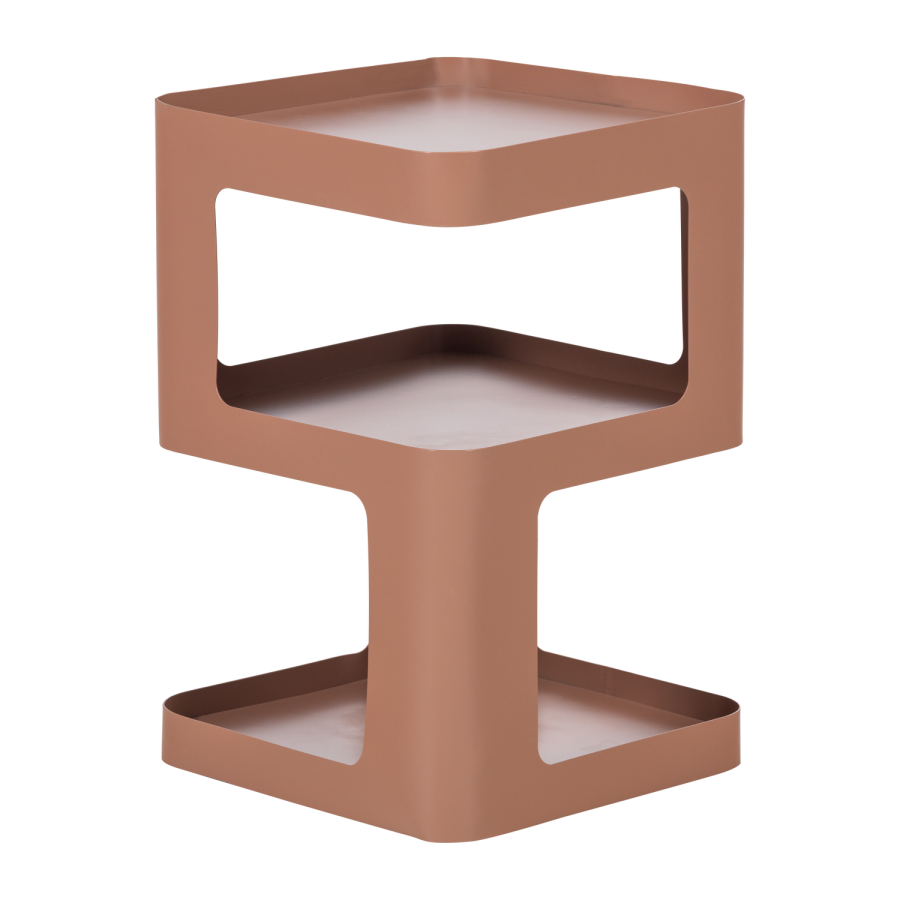 WOOOD Riv sidebord/nattbord metall lakserosa