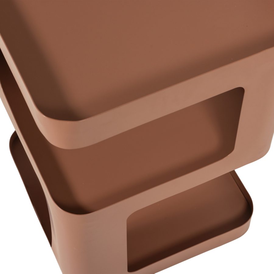 WOOOD Riv sidebord/nattbord metall lakserosa