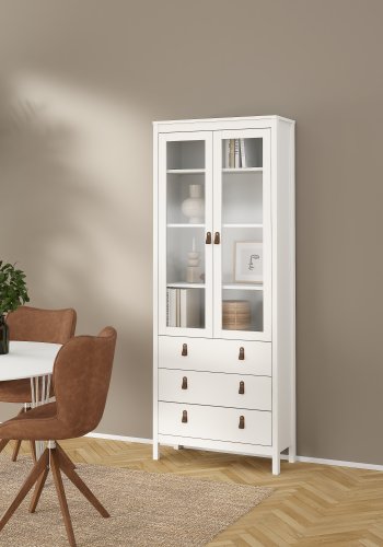 TVILUM Madrid porselensskap 2 d�rer med glass + 3 skuffer - Parcel