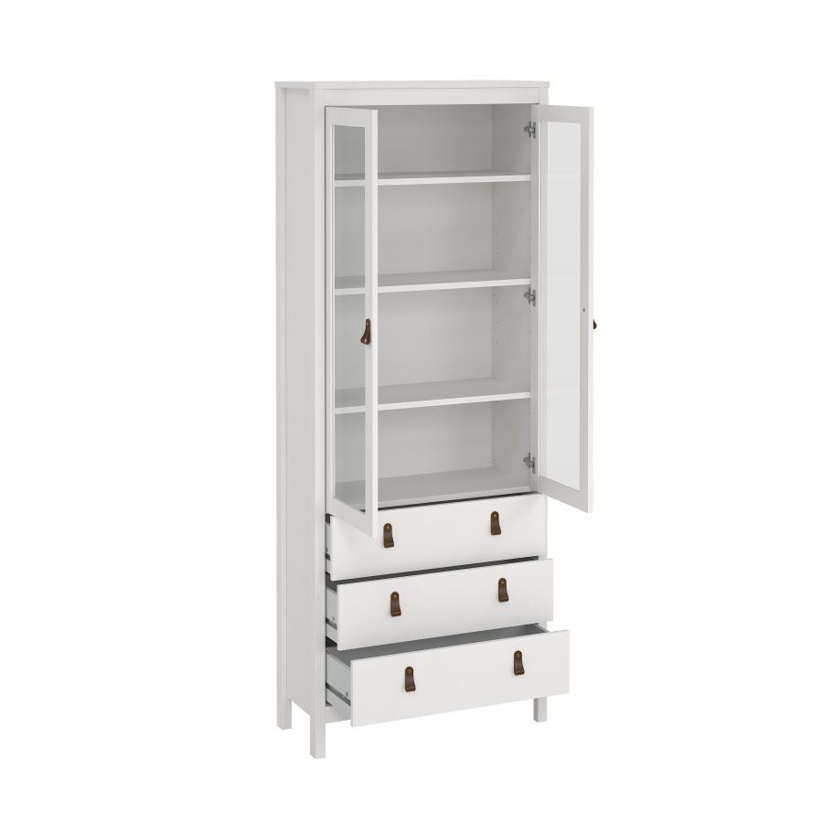 TVILUM Madrid porcel�nsskab 2 d�re med glas + 3 skuffer - Parcel