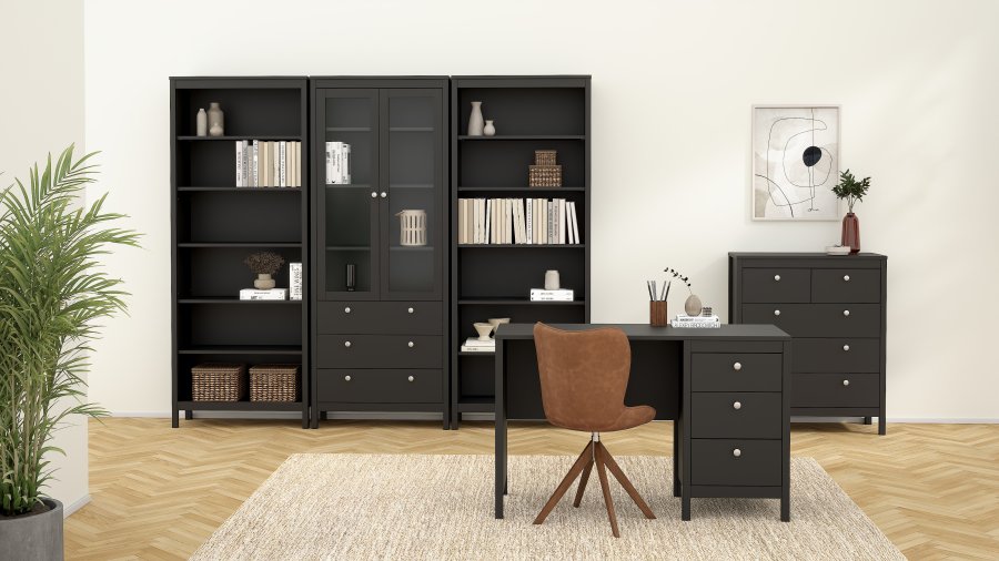 TVILUM Madrid porcel�nsskab 2 d�re med glas + 3 skuffer - Parcel