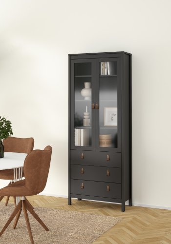 TVILUM Madrid porselensskap 2 d�rer med glass + 3 skuffer - Parcel