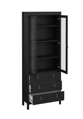 TVILUM Madrid porcel�nsskab 2 d�re med glas + 3 skuffer - Parcel