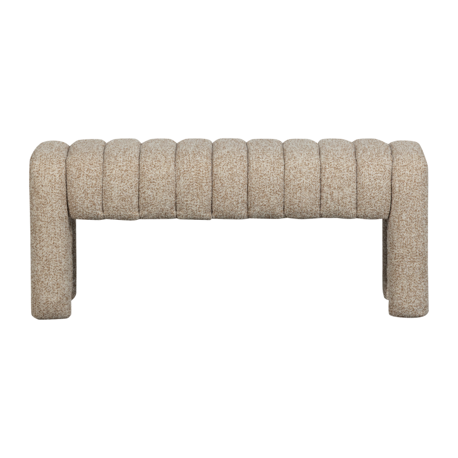 WOOOD Frex polstret benk Boucl&eacute; brun [Fsc]