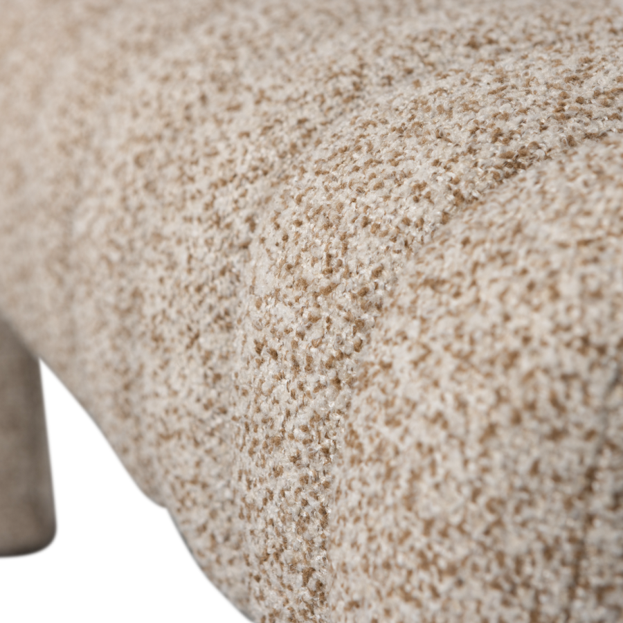 WOOOD Frex polstret benk Boucl&eacute; brun [Fsc]