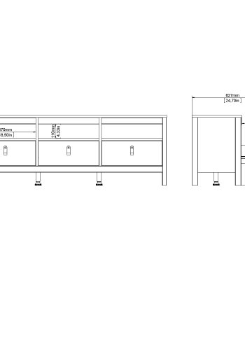 TVILUM Madrid TV-m�bel med 3 skuffer - Parcel