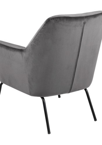 ACT NORDIC Chisa lenestol, med armlener - mrkegr polyester og sort metall