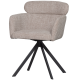 WOOOD Fenne spisebordsstol, m. drejefunktion og armln - natur stof og sort metal