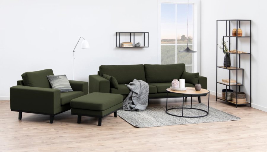 ACT NORDIC Seaford Couchtisch, rund – Naturpapier Wildeiche und schwarzes Metall (80)