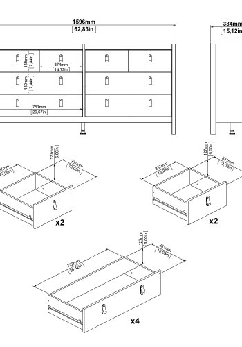 TVILUM Madrid Dobbelt kommode 4+4 skuffer - Parcel