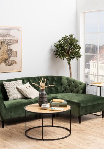 ACT NORDIC Seaford Couchtisch, rund – Naturpapier Wildeiche und schwarzes Metall (80)