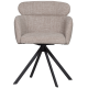 WOOOD Fenne spisebordsstol, m. drejefunktion og armln - natur stof og sort metal