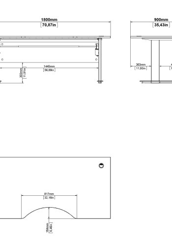TVILUM Prima skrivebordsplate med moderne panel - Parcel