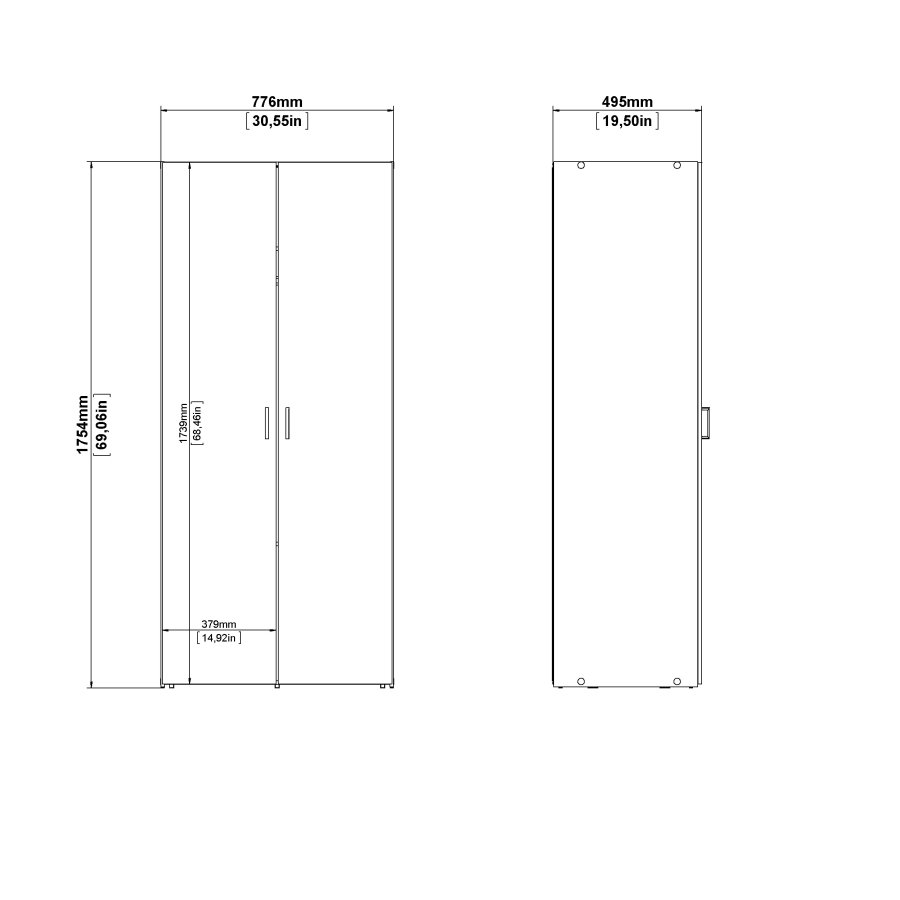 TVILUM Space Garderob med 2 d&ouml;rrar - Paket