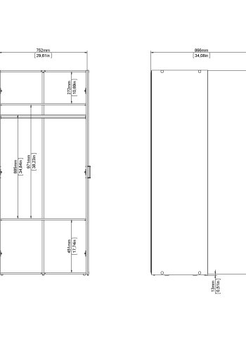 TVILUM Space Garderob med 2 d&ouml;rrar - Paket