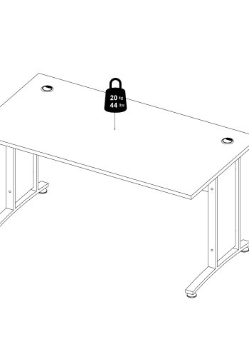 TVILUM Prima skrivebordsplate med sidepanel - Parcel